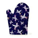 Night Winged Unicorn Pattern Print Single Oven Mitt