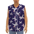 Night Winged Unicorn Pattern Print Sleeveless Baseball Jersey