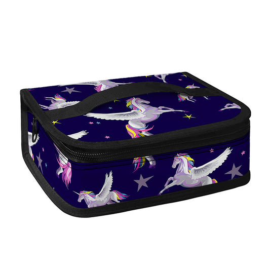 Night Winged Unicorn Pattern Print Small Lunch Bag