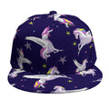 Night Winged Unicorn Pattern Print Snapback Cap