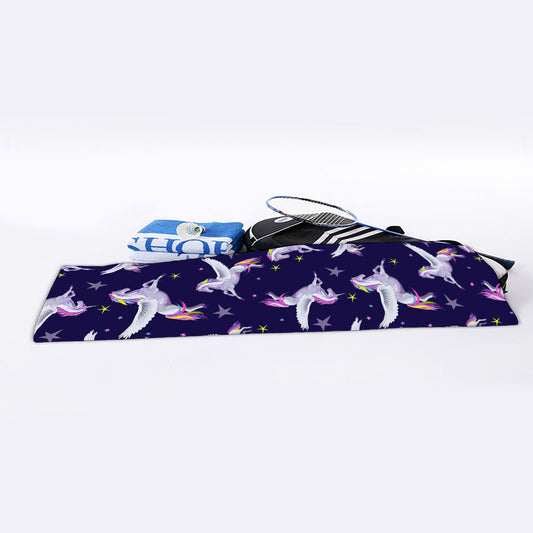Night Winged Unicorn Pattern Print Sports Towel