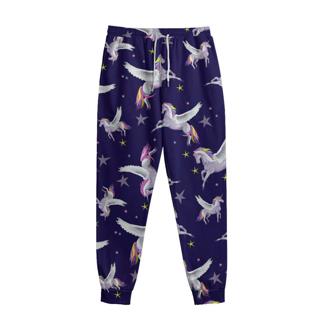 Night Winged Unicorn Pattern Print Sweatpants