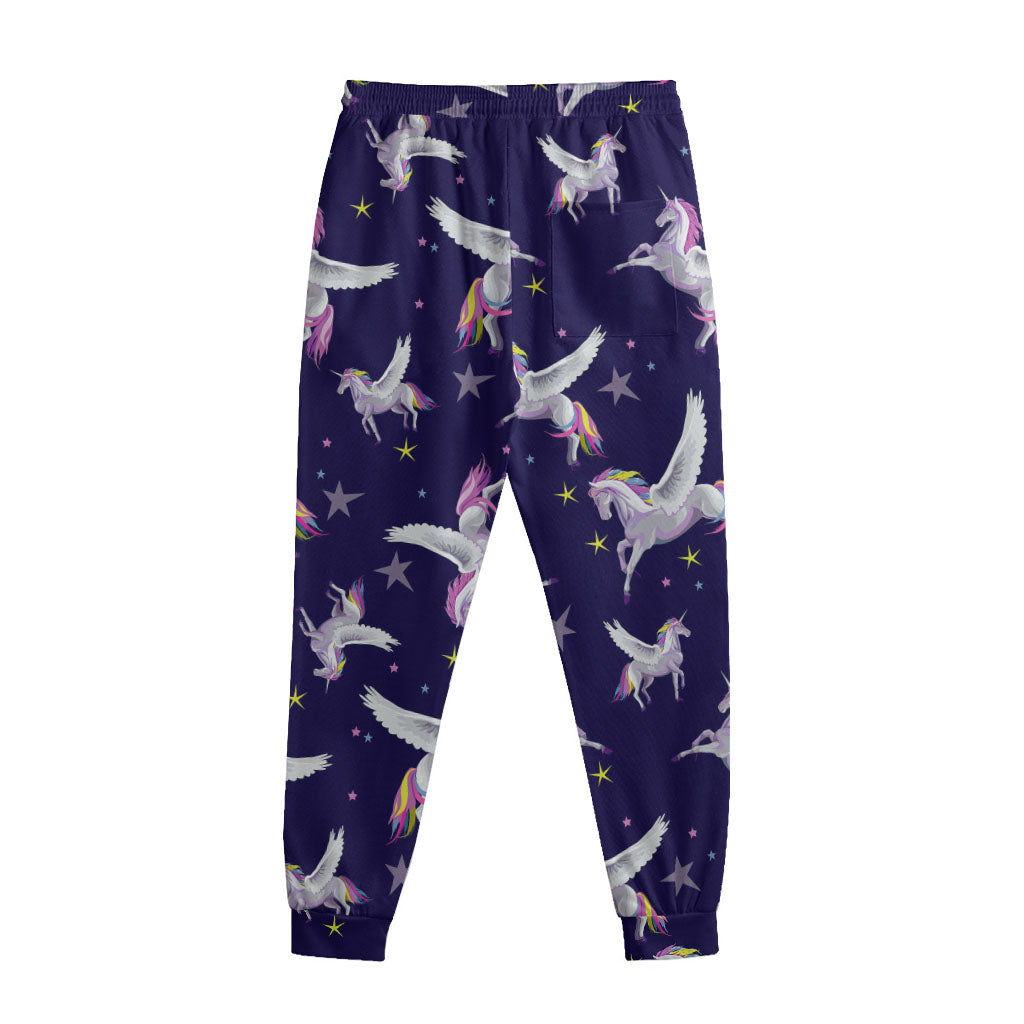 Night Winged Unicorn Pattern Print Sweatpants