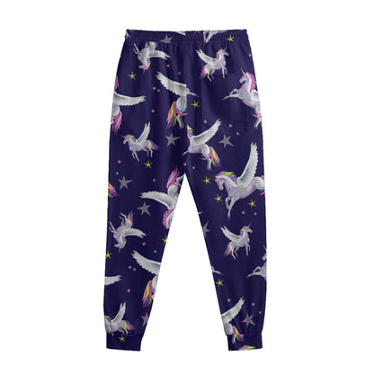 Night Winged Unicorn Pattern Print Sweatpants
