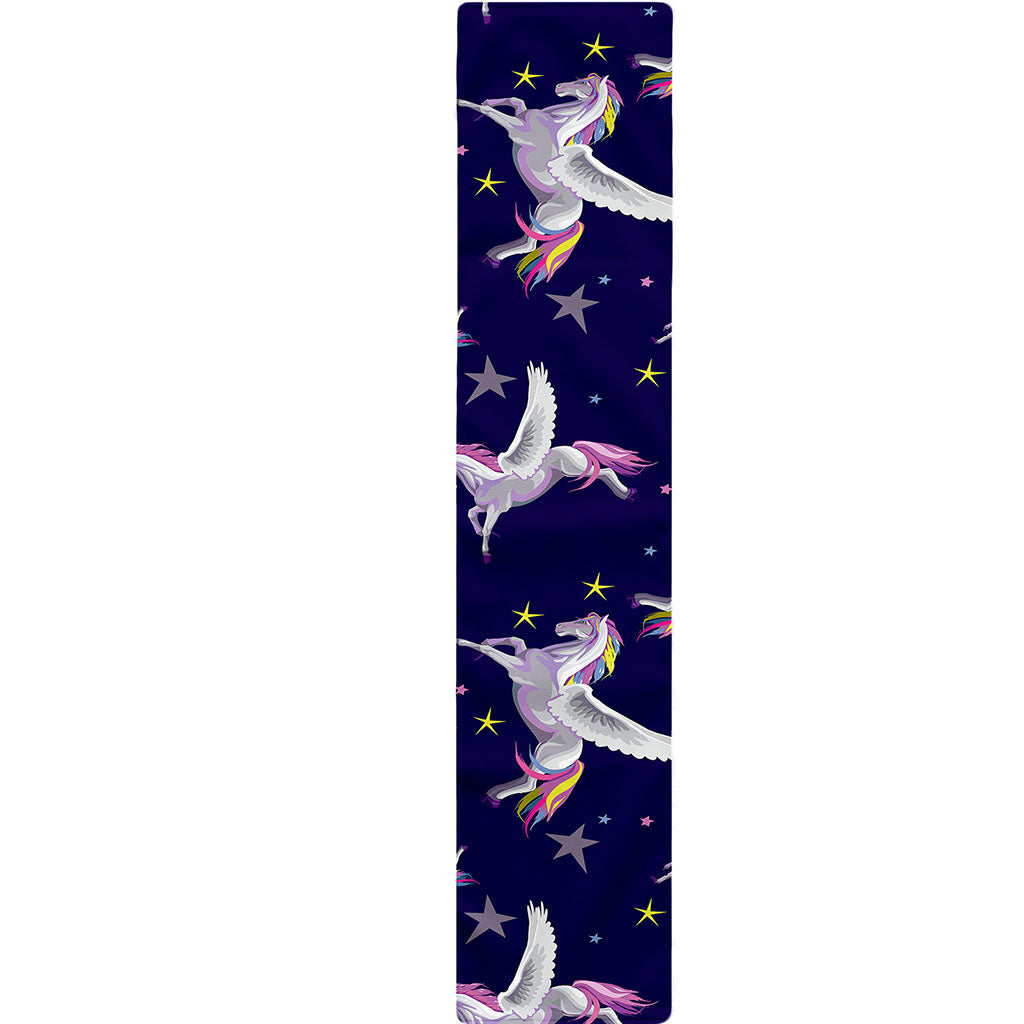 Night Winged Unicorn Pattern Print Table Runner