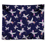 Night Winged Unicorn Pattern Print Tapestry