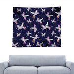 Night Winged Unicorn Pattern Print Tapestry