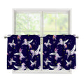 Night Winged Unicorn Pattern Print Tier Curtains