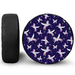 Night Winged Unicorn Pattern Print Tire Cover