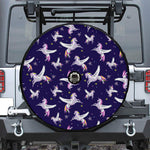 Night Winged Unicorn Pattern Print Tire Cover With Camera Hole