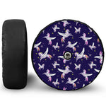 Night Winged Unicorn Pattern Print Tire Cover With Camera Hole