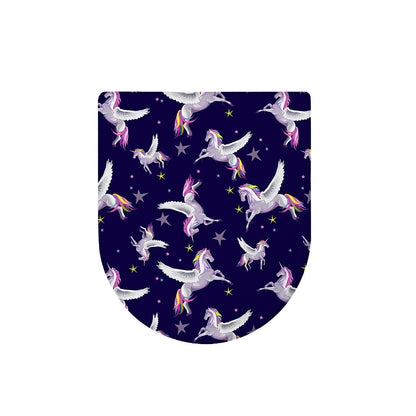 Night Winged Unicorn Pattern Print Toilet Lid Cover