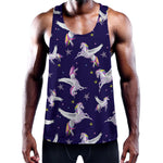 Night Winged Unicorn Pattern Print Training Tank Top