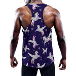 Night Winged Unicorn Pattern Print Training Tank Top