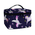 Night Winged Unicorn Pattern Print Travel Makeup Bag