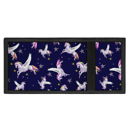 Night Winged Unicorn Pattern Print Trifold Wallet