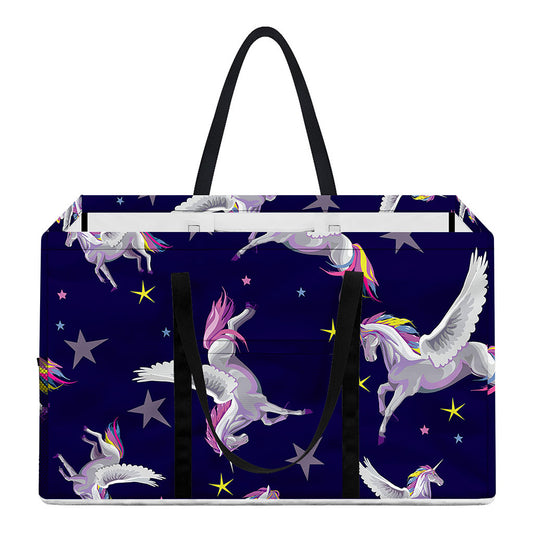 Night Winged Unicorn Pattern Print Utility Tote Bag
