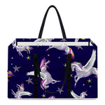 Night Winged Unicorn Pattern Print Utility Tote Bag
