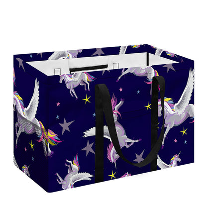 Night Winged Unicorn Pattern Print Utility Tote Bag