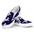 Night Winged Unicorn Pattern Print White Slip On Sneakers