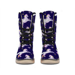 Night Winged Unicorn Pattern Print Winter Boots