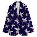 Night Winged Unicorn Pattern Print Women's Blazer