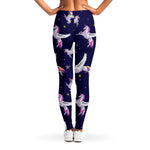 Night Winged Unicorn Pattern Print Women's Leggings