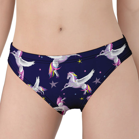 Night Winged Unicorn Pattern Print Women's Panties