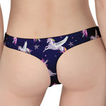 Night Winged Unicorn Pattern Print Women's Thong