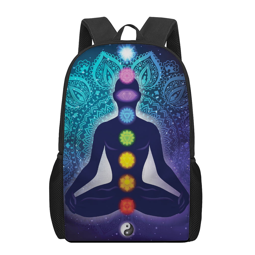 Nine Chakras Aura Print 17 Inch Backpack