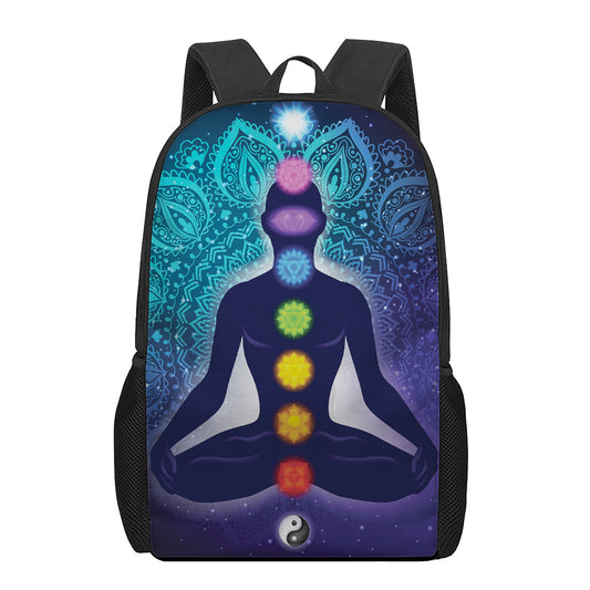 Nine Chakras Aura Print 17 Inch Backpack