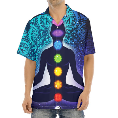Nine Chakras Aura Print Aloha Shirt