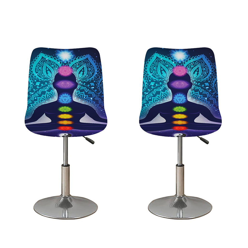 Nine Chakras Aura Print Bar Stool Covers