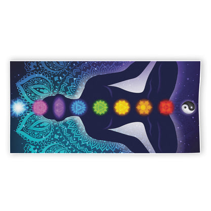 Nine Chakras Aura Print Beach Towel