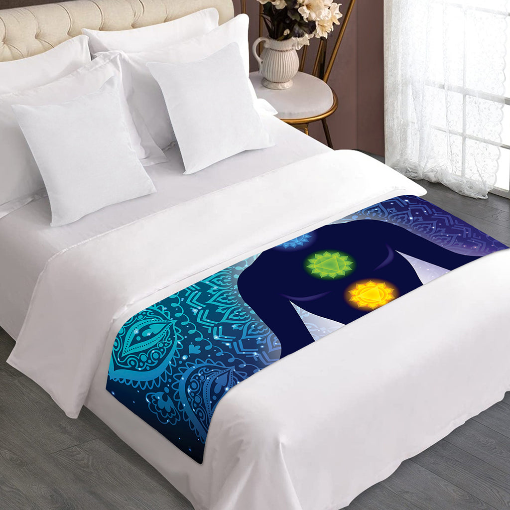 Nine Chakras Aura Print Bed Runner