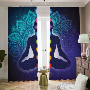 Nine Chakras Aura Print Blackout Pencil Pleat Curtains