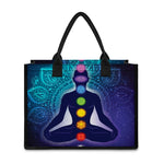 Nine Chakras Aura Print Canvas Tote Bag