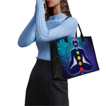 Nine Chakras Aura Print Canvas Tote Bag