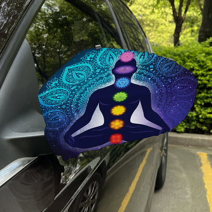 Nine Chakras Aura Print Car Side Mirror Covers