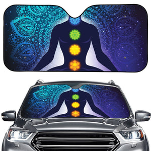 Nine Chakras Aura Print Car Windshield Sun Shade