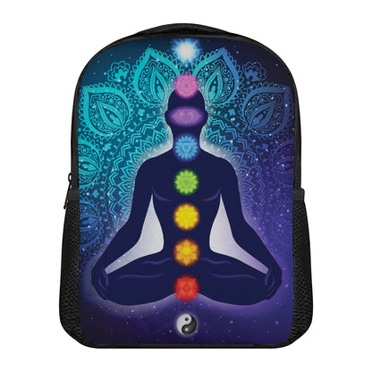 Nine Chakras Aura Print Casual Backpack
