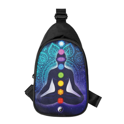 Nine Chakras Aura Print Chest Bag