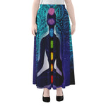 Nine Chakras Aura Print Chiffon Maxi Skirt