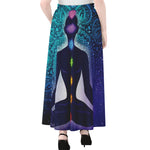 Nine Chakras Aura Print Chiffon Maxi Skirt