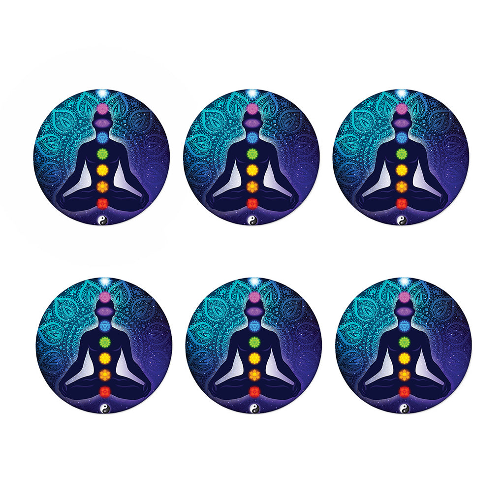 Nine Chakras Aura Print Coaster Set