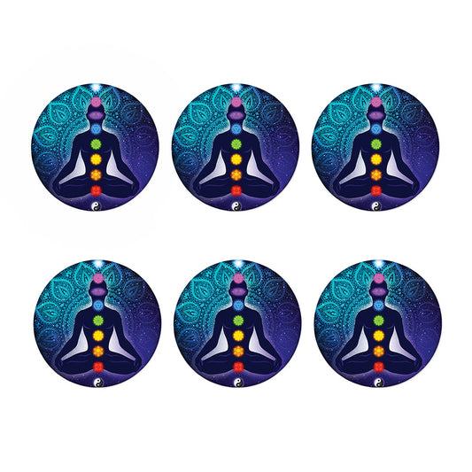 Nine Chakras Aura Print Coaster Set