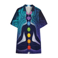 Nine Chakras Aura Print Cotton Hawaiian Shirt