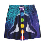 Nine Chakras Aura Print Cotton Shorts