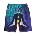 Nine Chakras Aura Print Cotton Shorts
