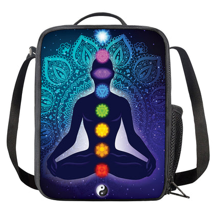 Nine Chakras Aura Print Crossbody Lunch Bag